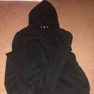 Black hooded sweatshirt